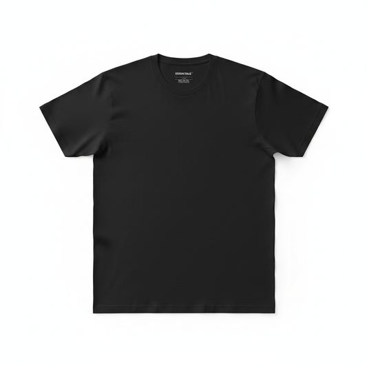 Plain black t-shirt on white background